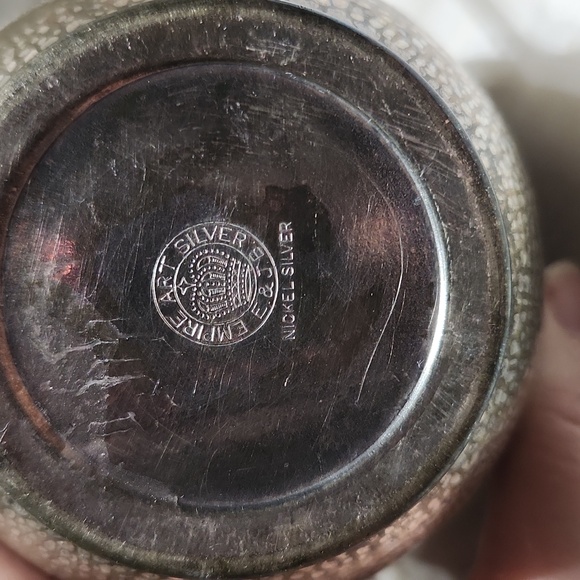 E J & B EMPIRE ARTS Nickle Silver sugar bowl and creamer - Picture 4 of 5